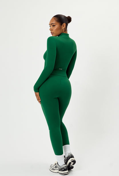 Sculpt Zip Long Sleeve - Fern