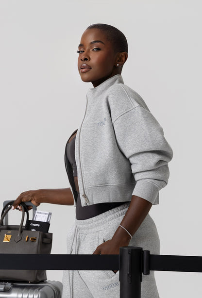 Matte Varsity Jacket - Heather Gray