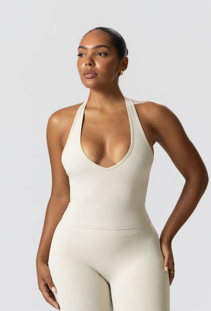 Linea Double Layer Halter - Iced vanilla