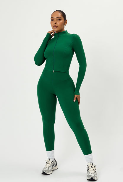 Sculpt Zip Long Sleeve - Fern