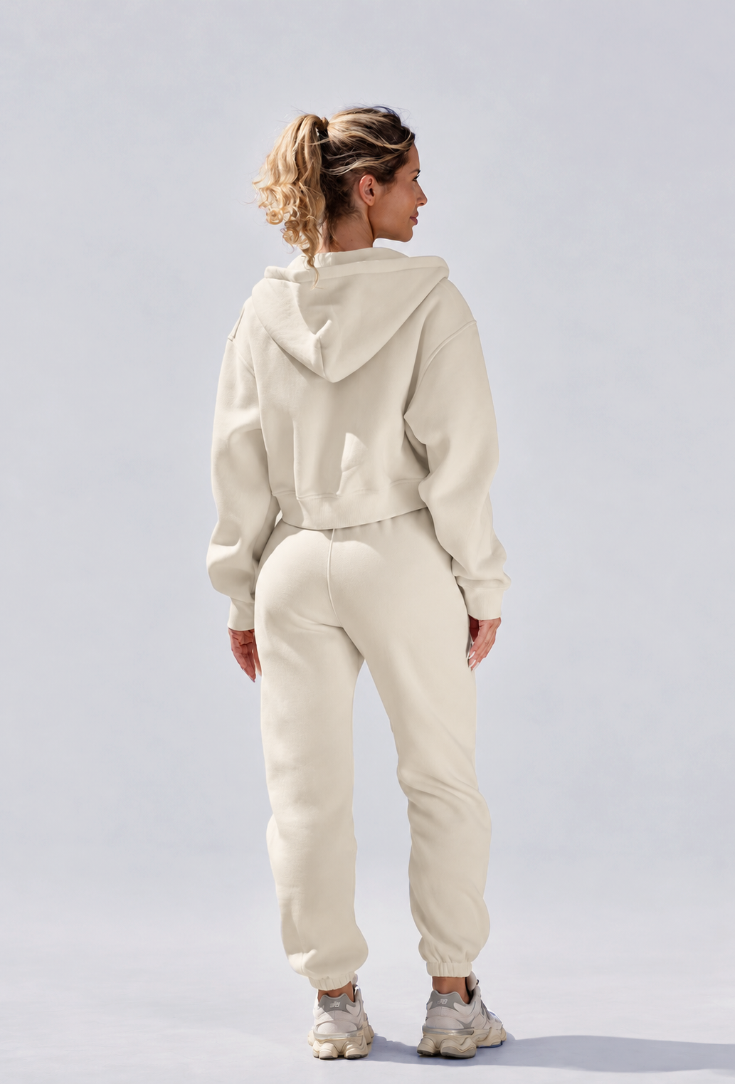 Staple Cropped Hoodie - Vanilla