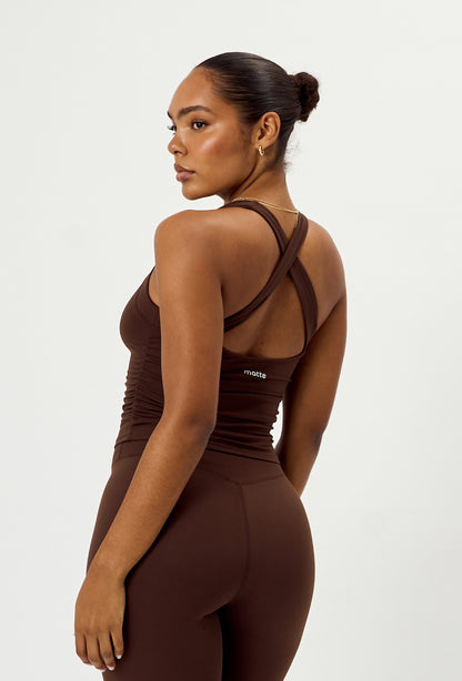Soft Cinch Tank - Espresso