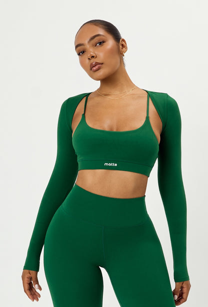 Align Long Sleeve Crop Top - Fern