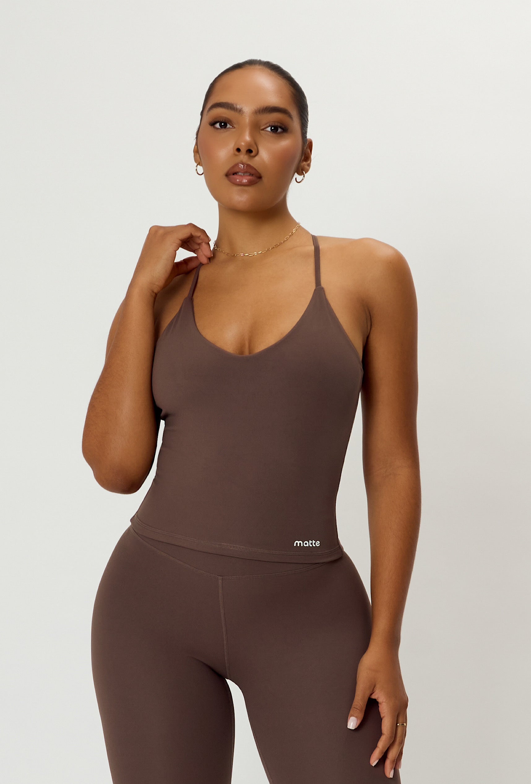 Longform Double Layer Tank - Cocoa