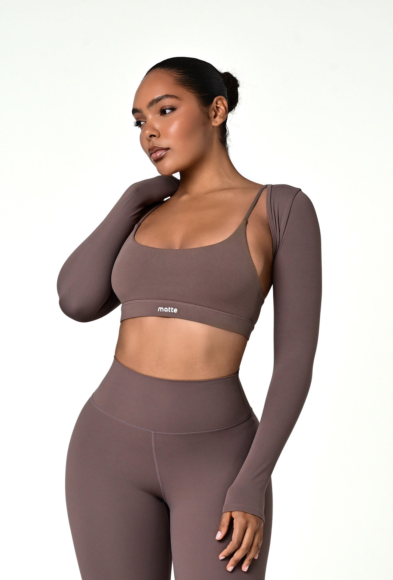 Align Long Sleeve Crop Top - Soft Cocoa
