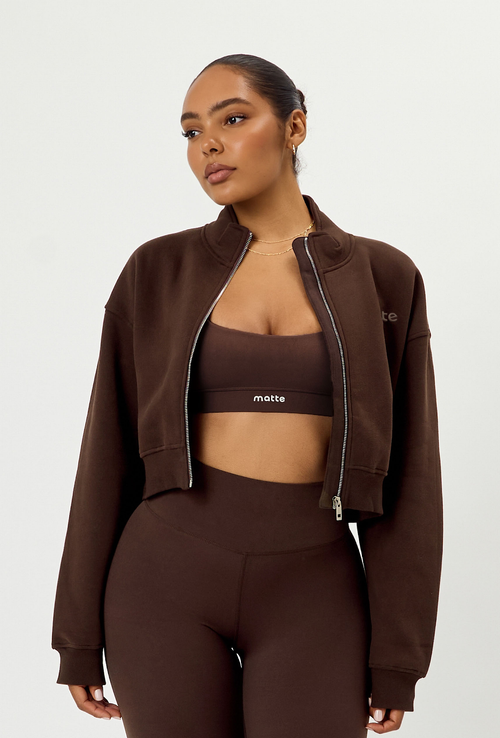 Matte Varsity Jacket - Espresso