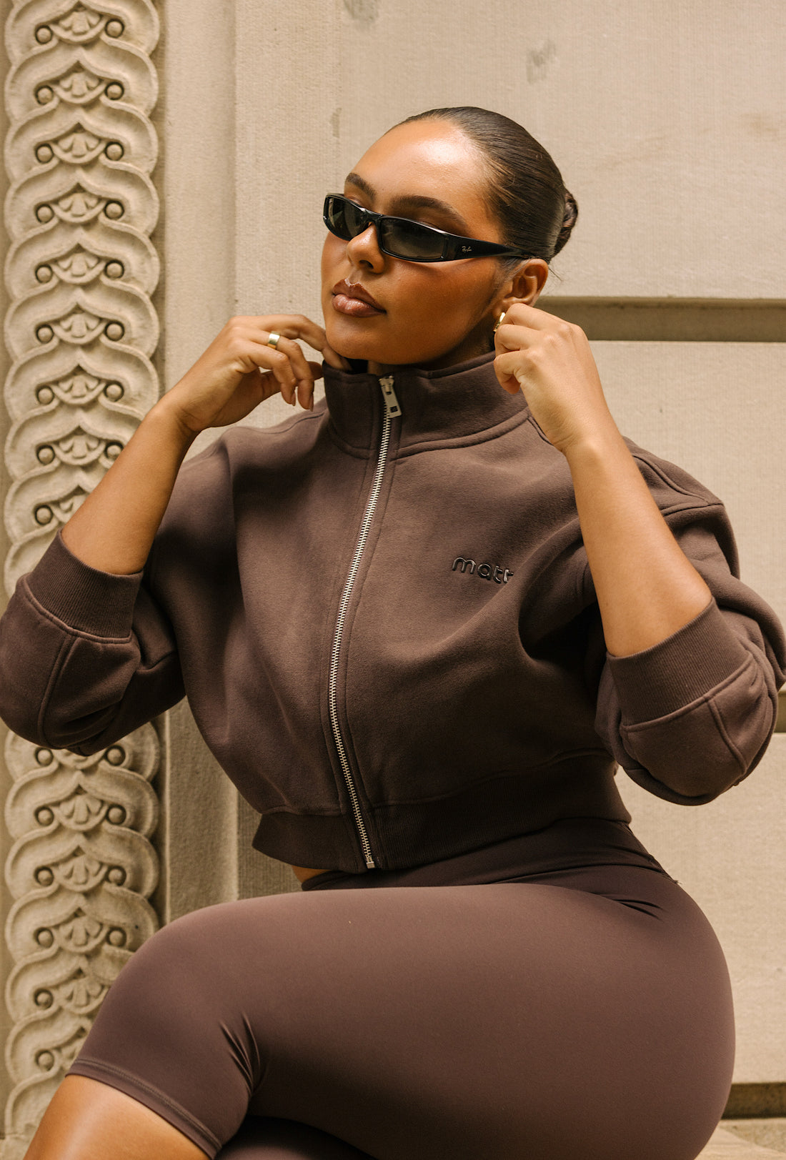 Matte Varsity Jacket - Espresso