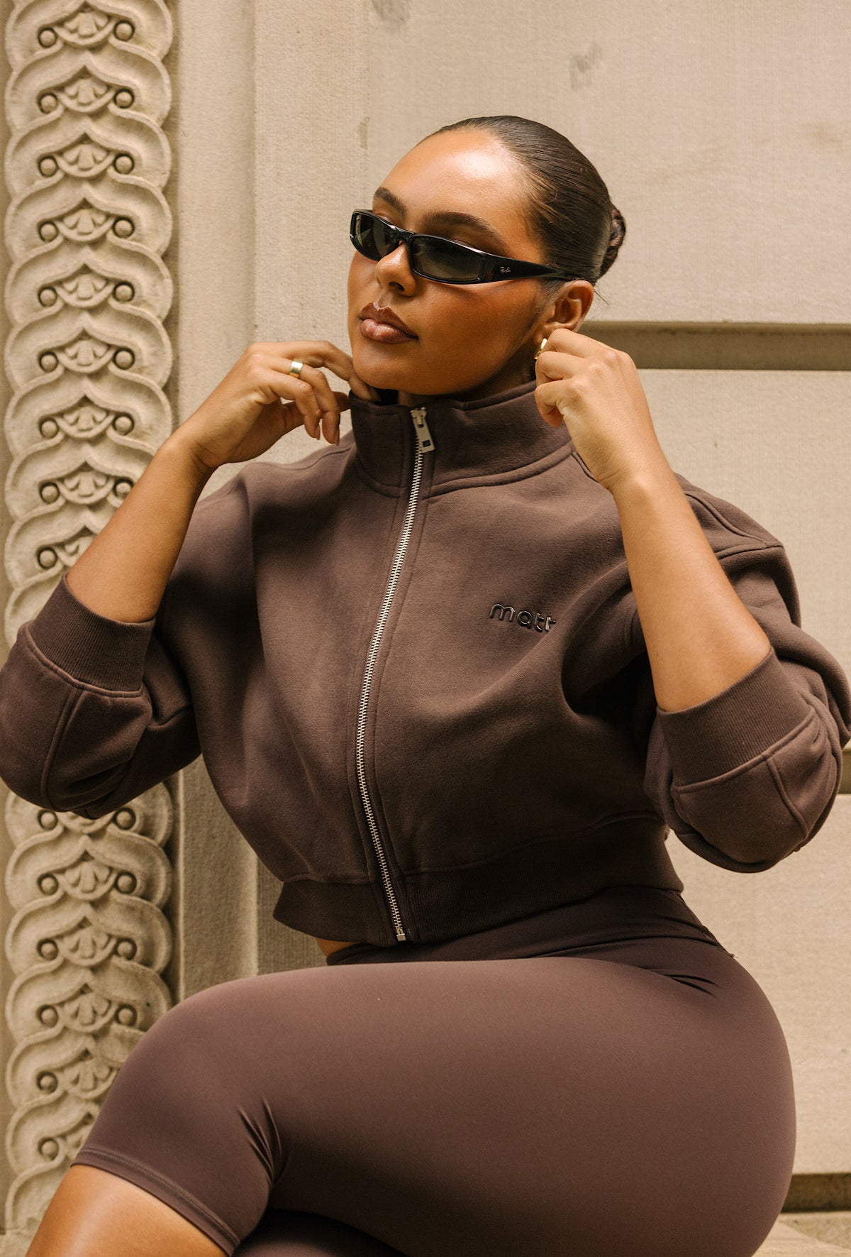Matte Varsity Jacket - Espresso