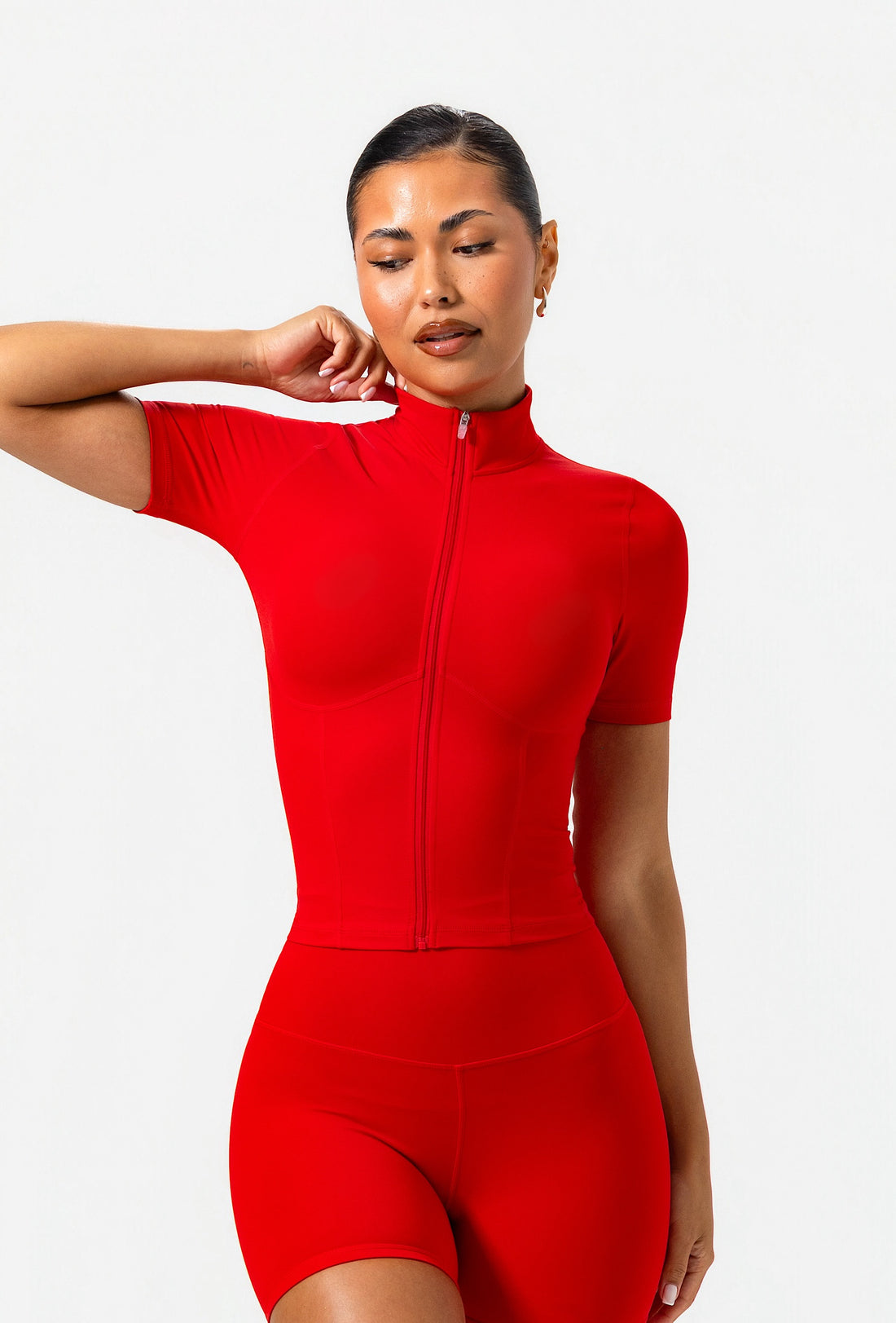 Frame Zip Short Sleeve - Maraschino