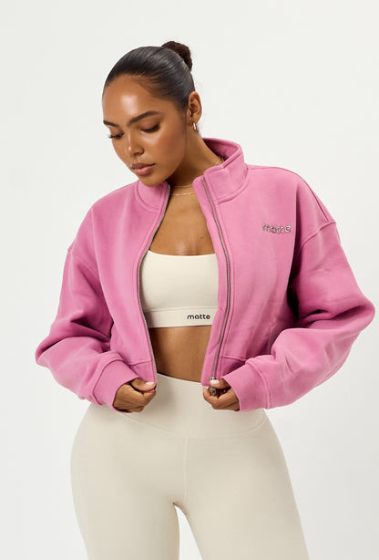 Matte Varsity Jacket - Pink Cloud