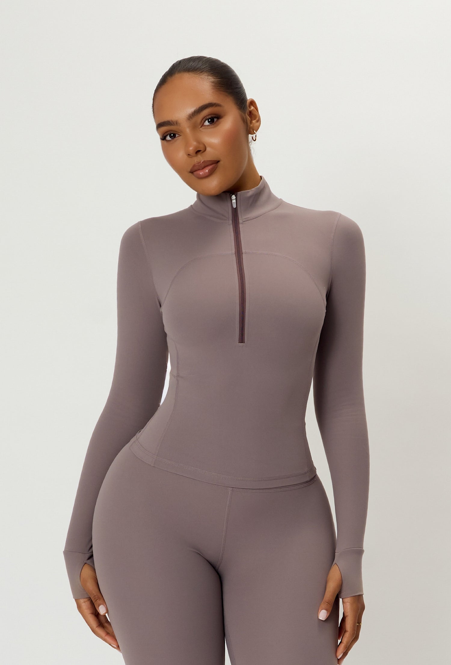 Contour Half Zip - Taupe