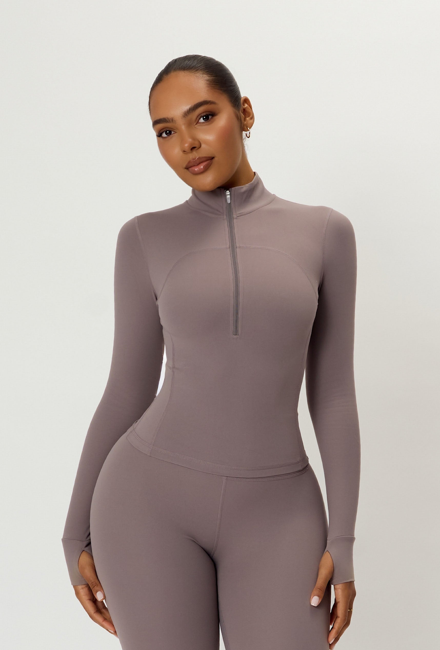 Contour Half Zip - Taupe