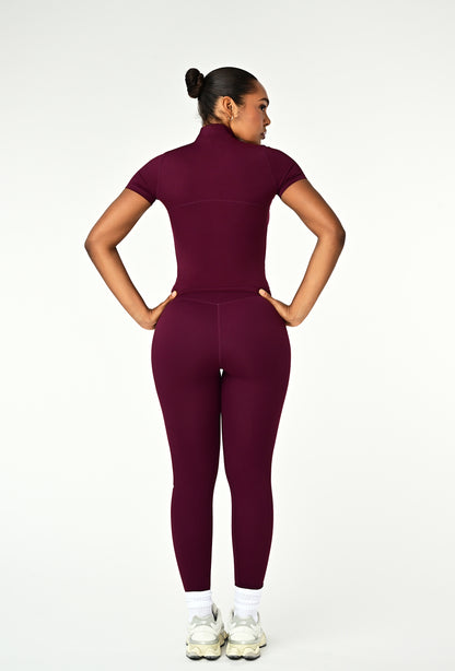 Contour Mock Neck - Burgundy