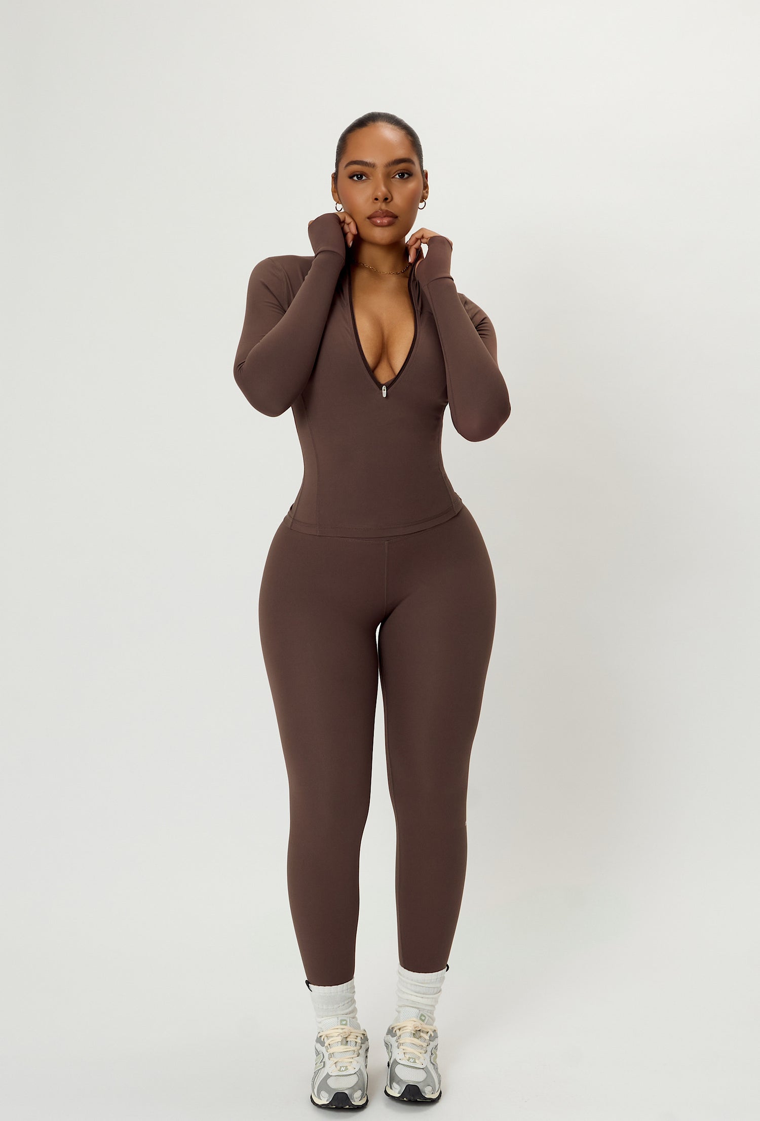 Contour Half Zip - Cocoa