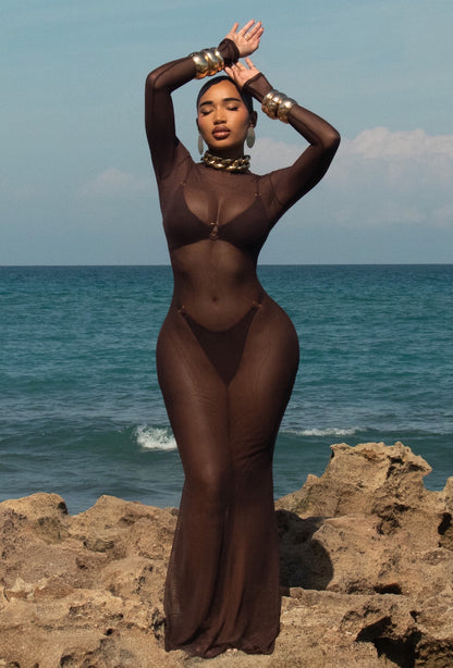 Linus Cover Up Dress - Chocolate
