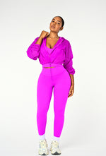 Sheer Form Cropped Pullover Windbreaker - Dragonfruit