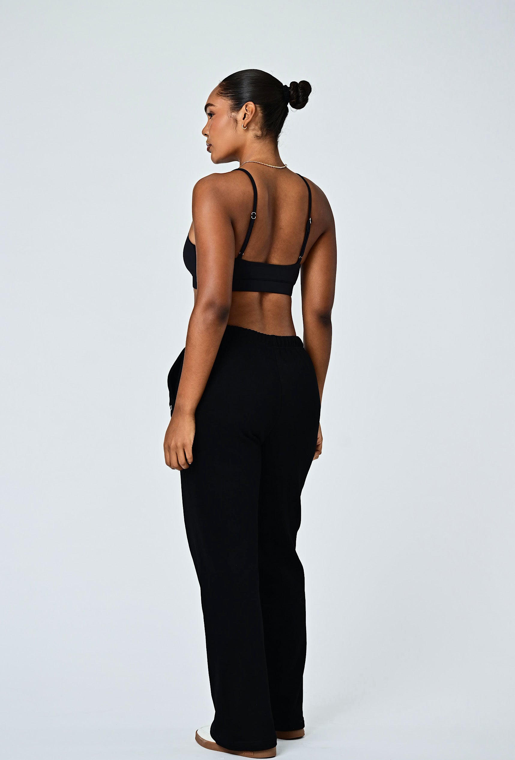 Wide Leg Terry Sweat - Black