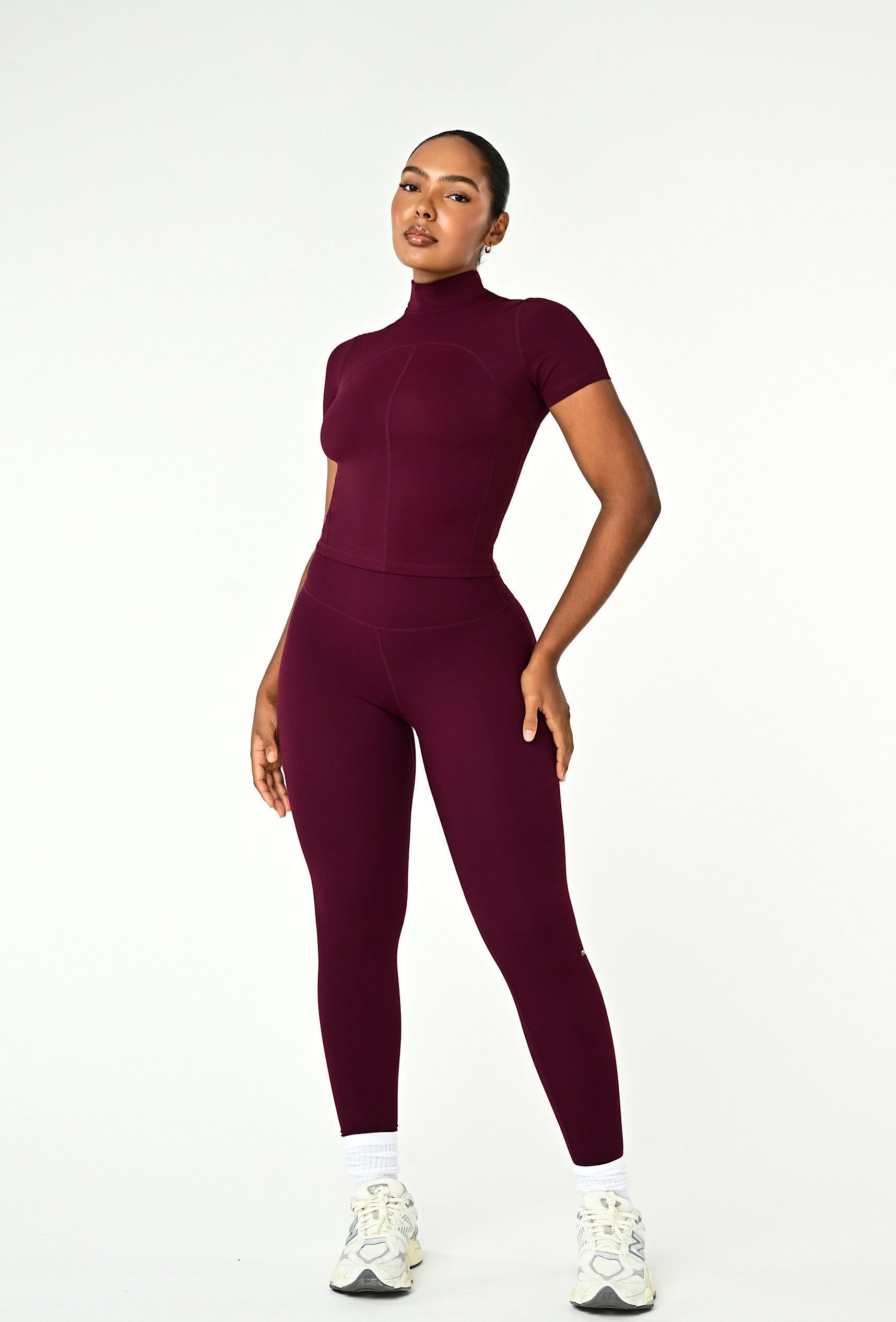 Contour Mock Neck - Burgundy