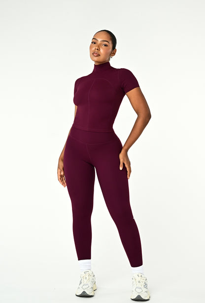 Contour Mock Neck - Burgundy