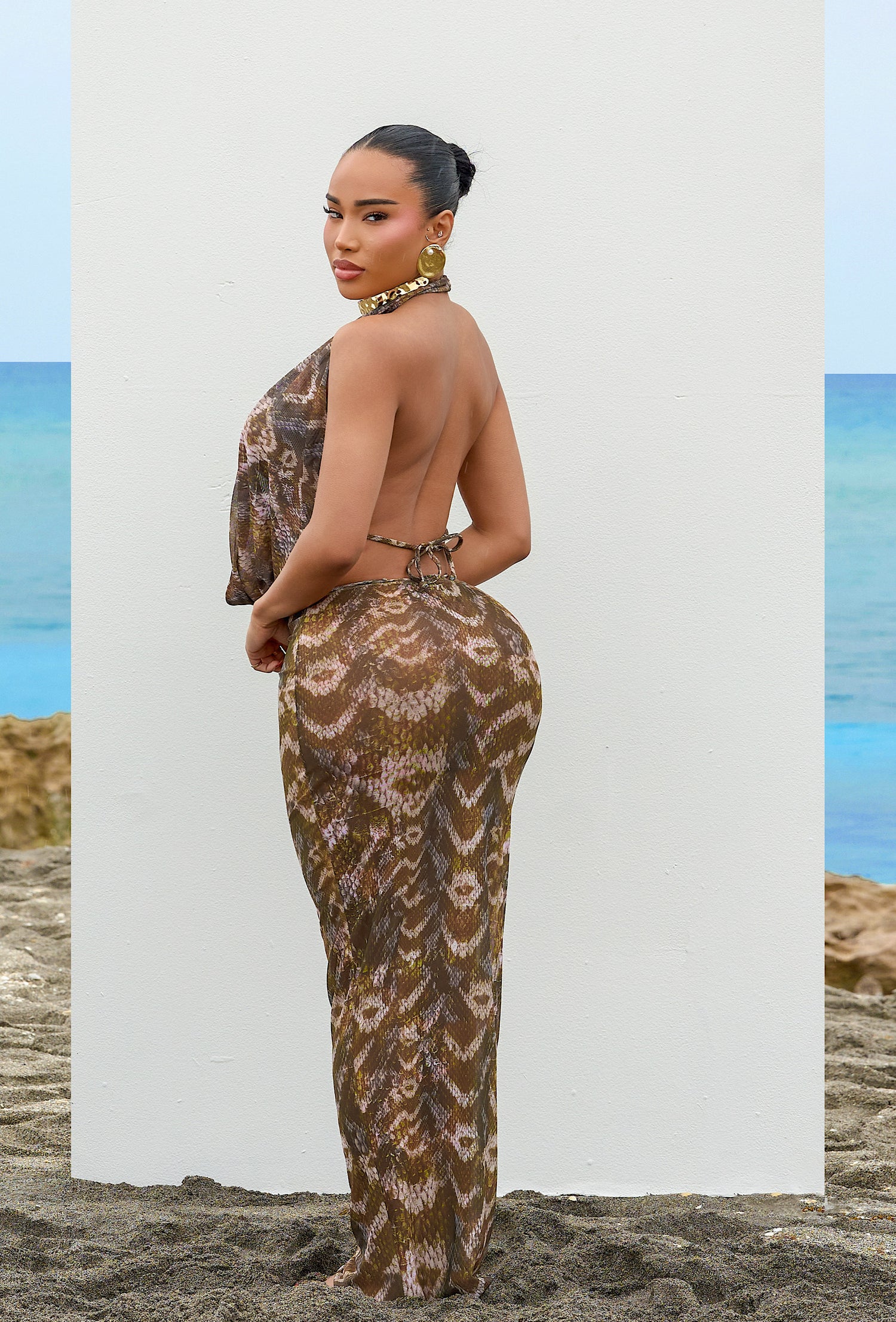 Makari Cover Up Dress - Desert Snake