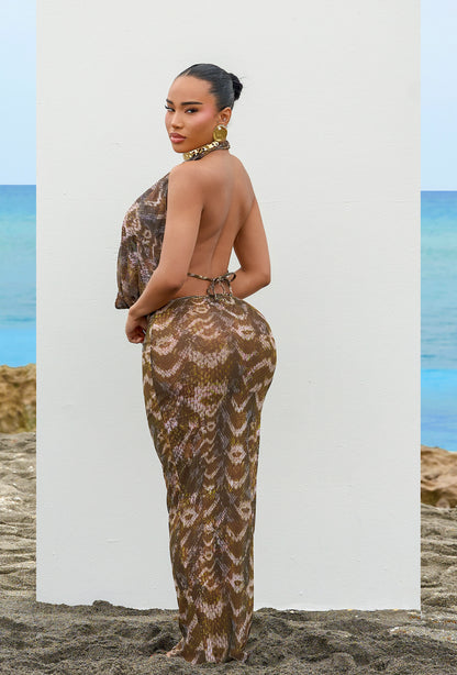 Makari Cover Up Dress - Desert Snake
