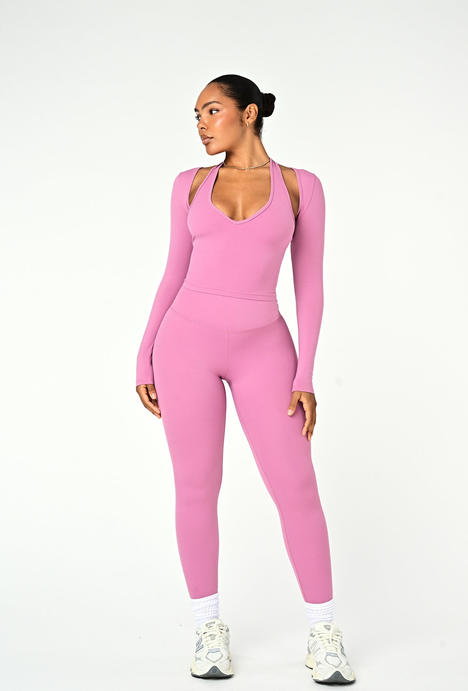 Align Long Sleeve Crop Top - Pink Cloud