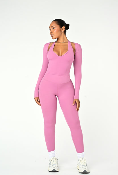 Align Long Sleeve Crop Top - Pink Cloud