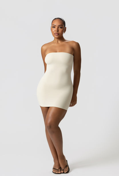 Sculpting Tube Mini Dress- Vanilla