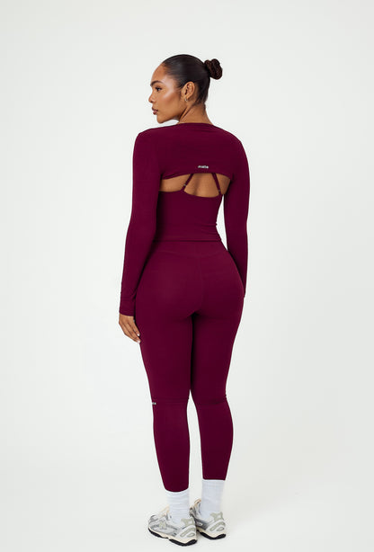 Align Long Sleeve Crop Top - Burgundy