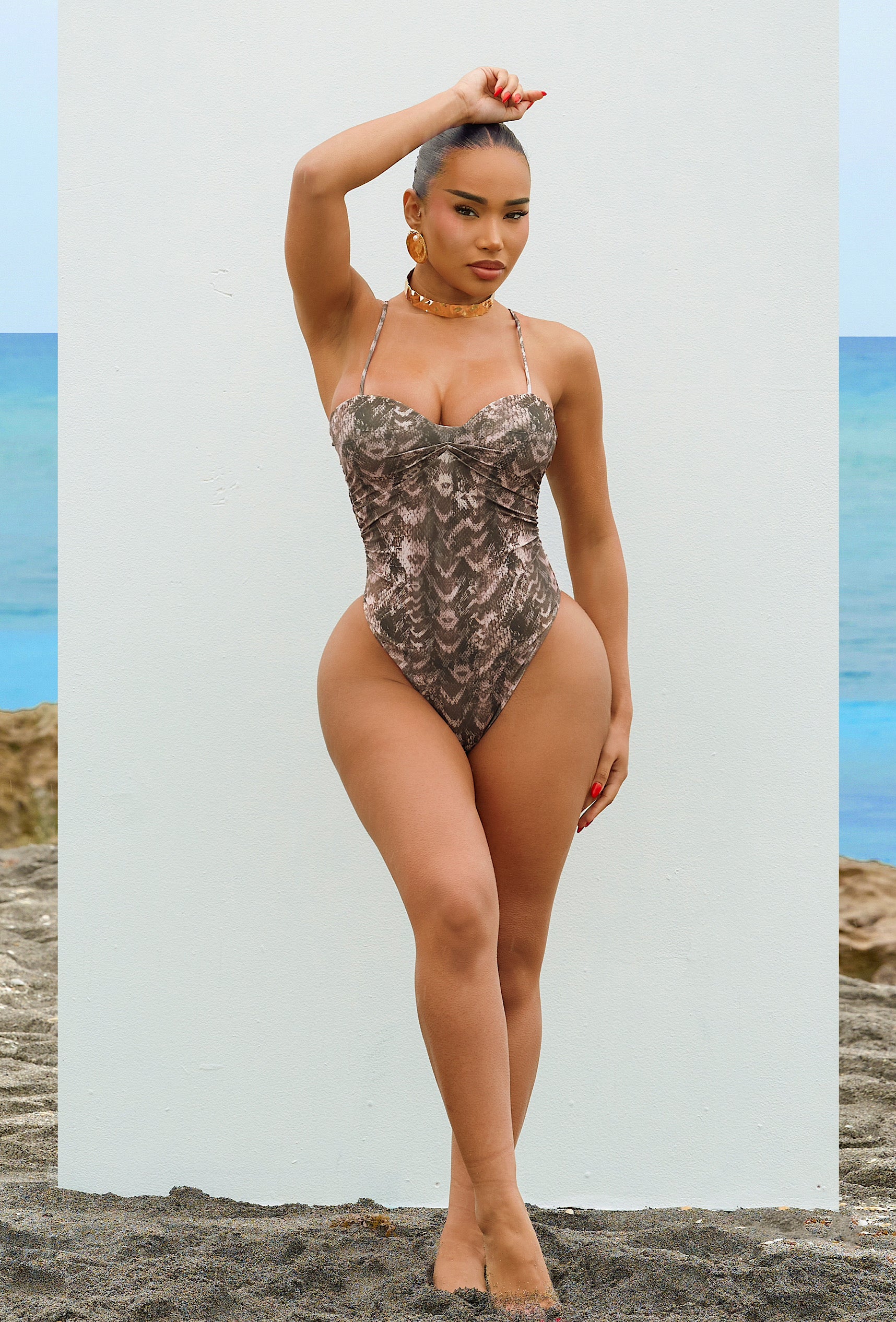 Micah One Piece - Cocoa Snake