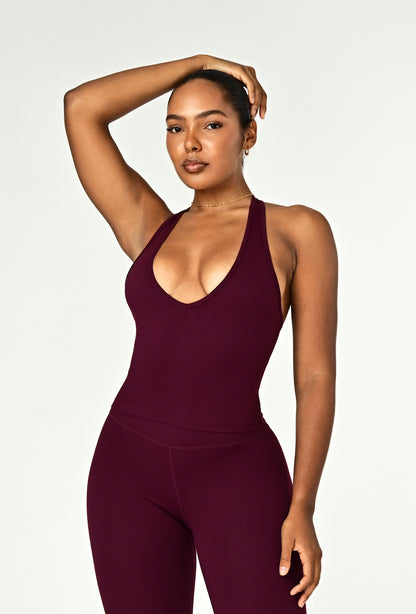 Linea Halter Top - Burgundy