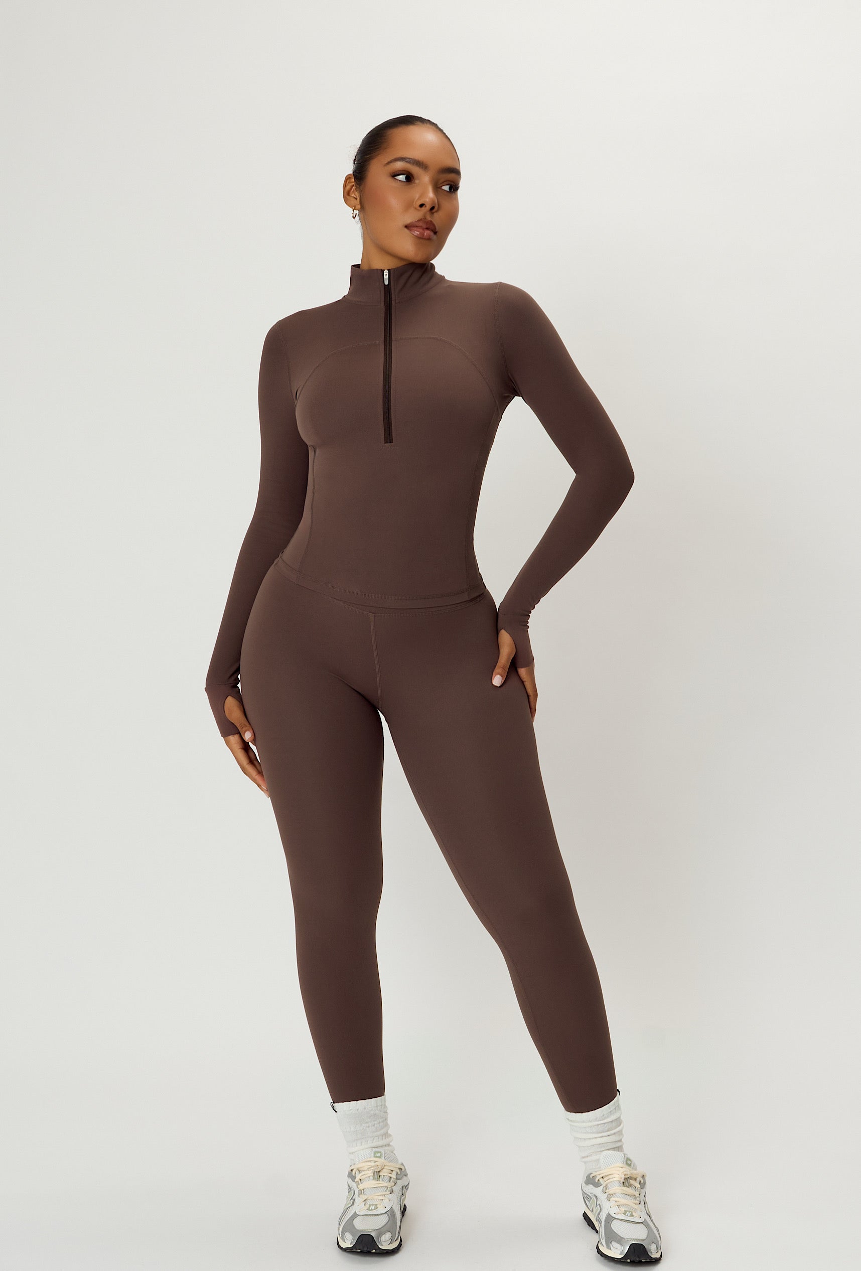Contour Half Zip - Cocoa