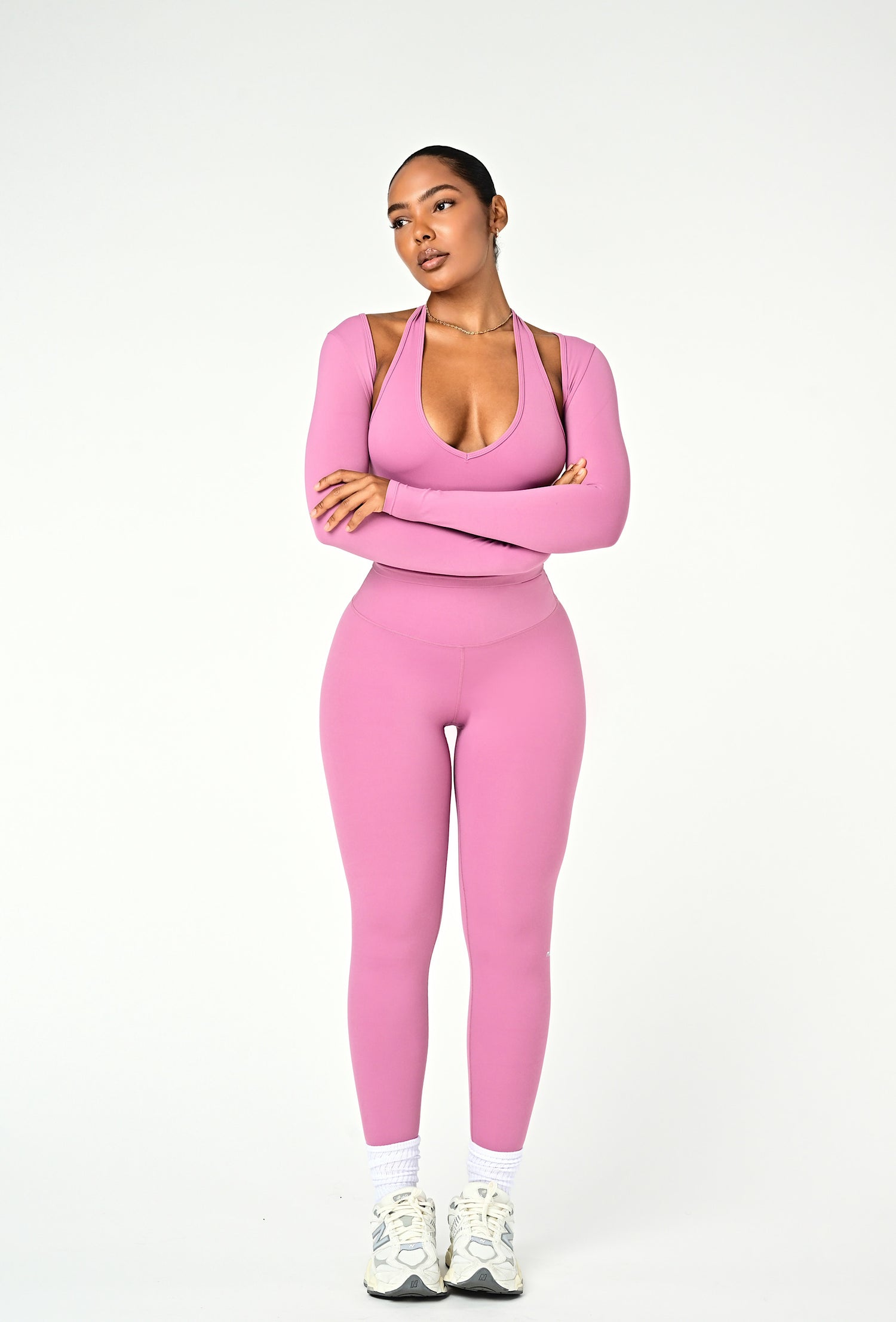 Align Long Sleeve Crop Top - Pink Cloud