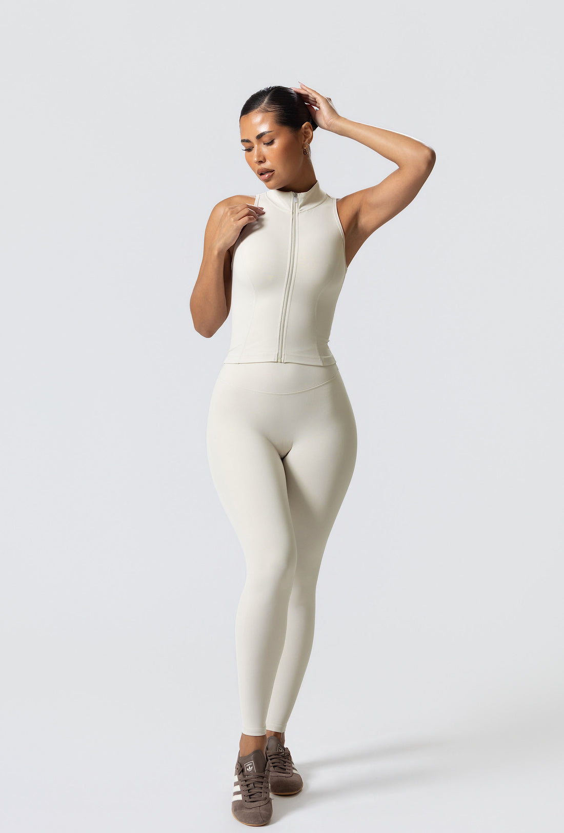 Sculpt Zip Tank - Iced Vanilla