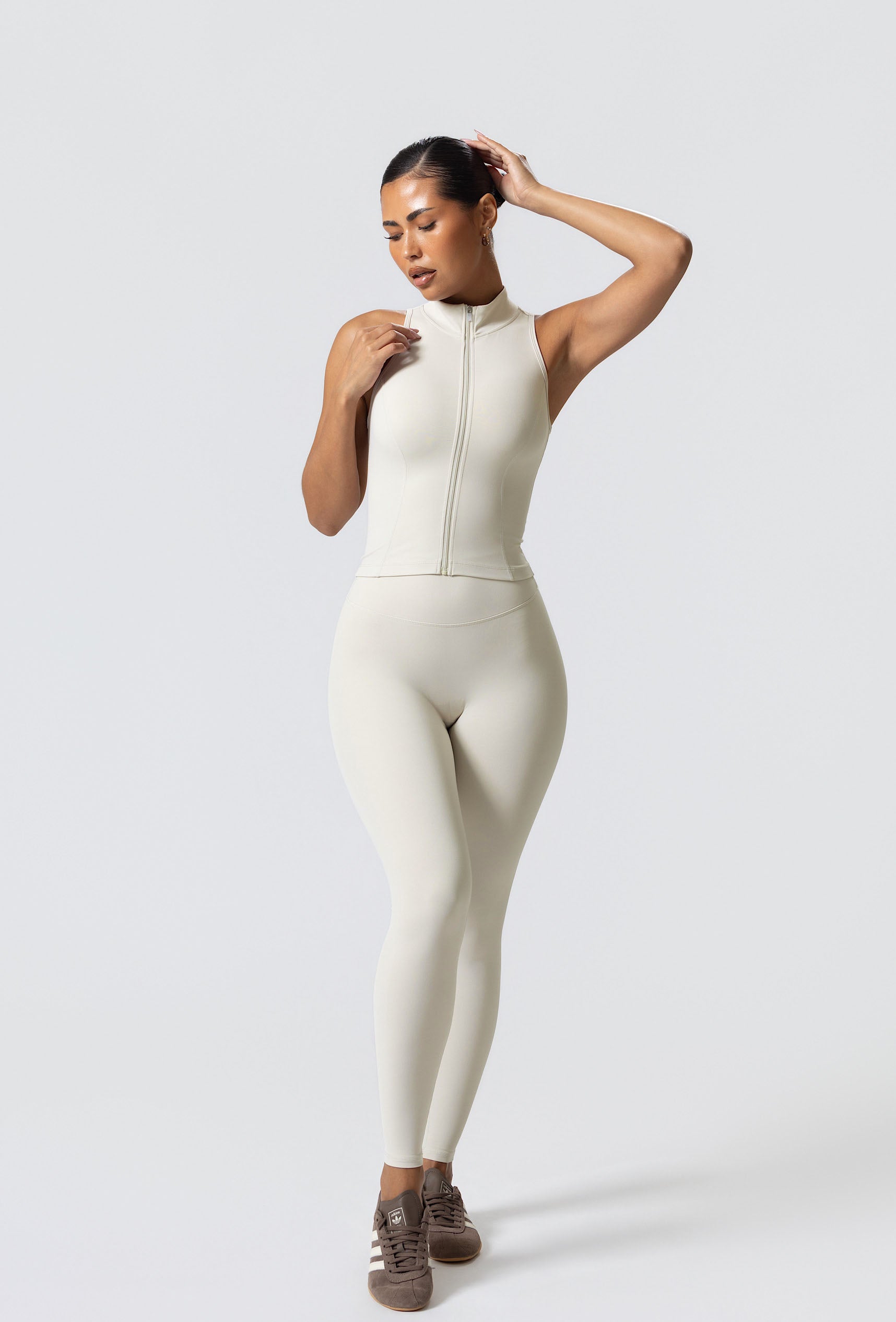 Sculpt Zip Tank - Iced Vanilla