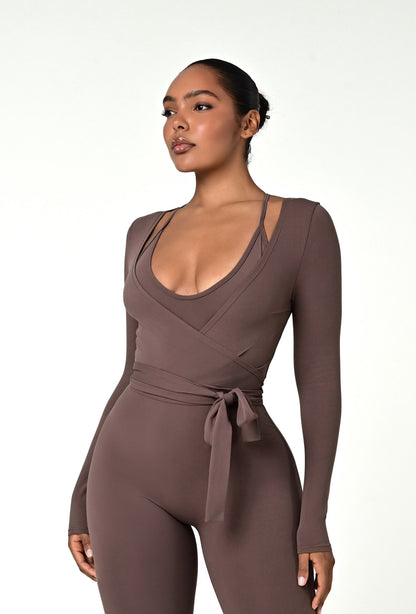 Forma Wrap Top - Soft Cocoa