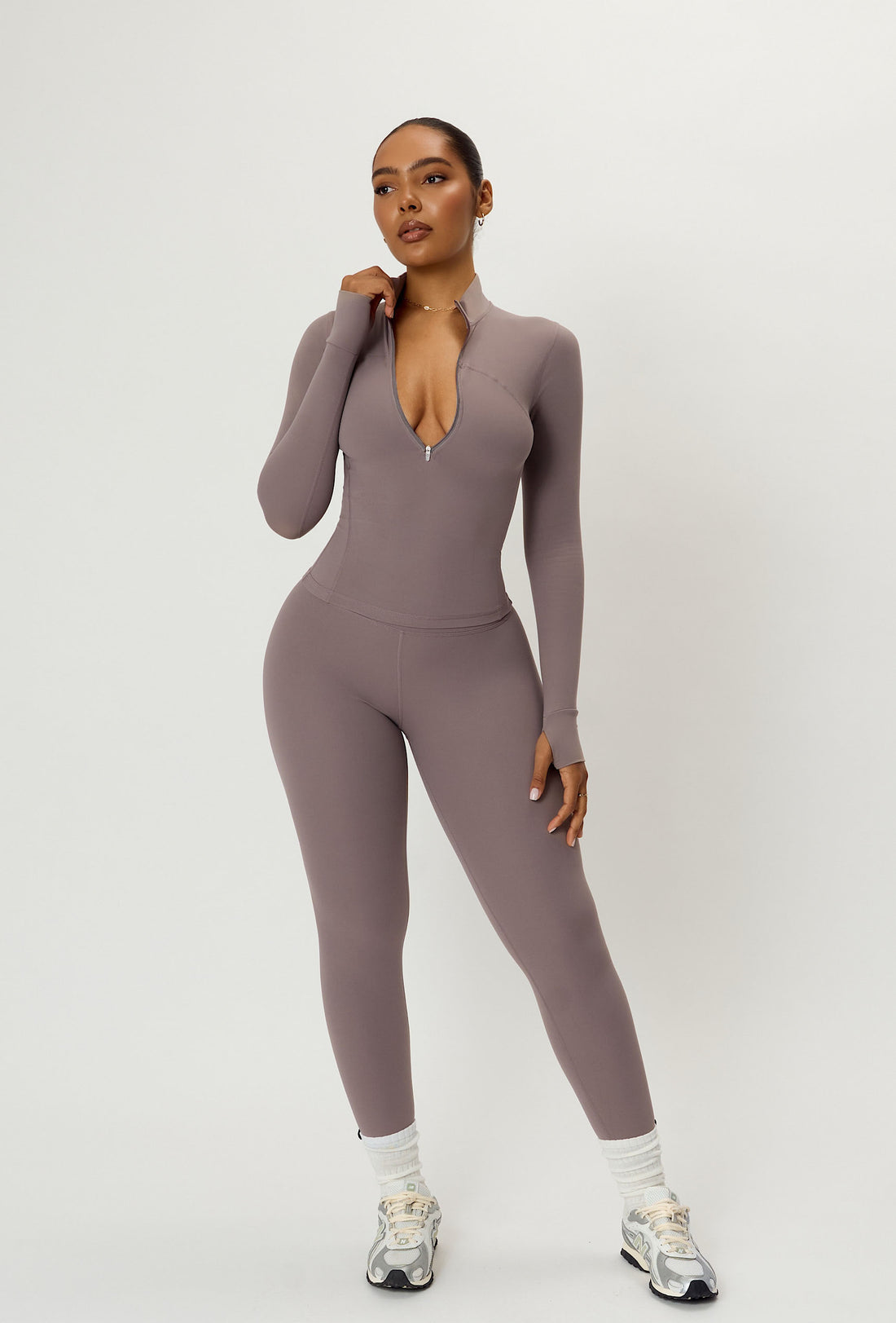 Contour Half Zip - Taupe