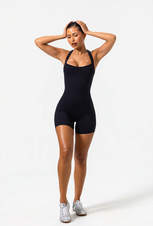 Form Biker Short Jumpsuit - Black