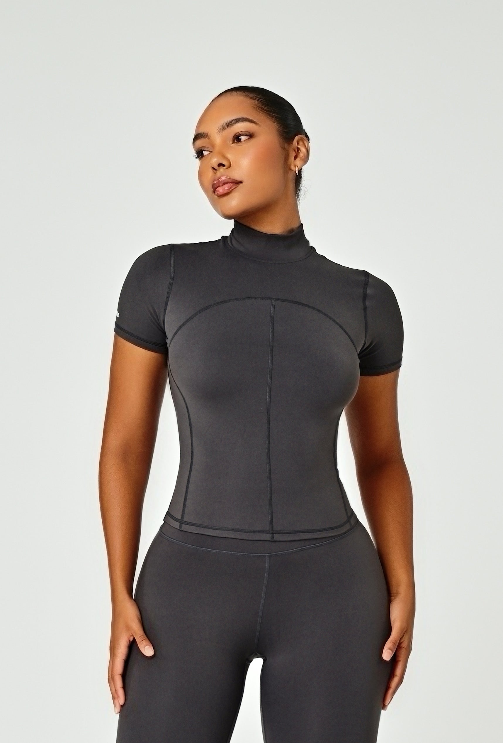 Contour Mock Neck - Slate Gray