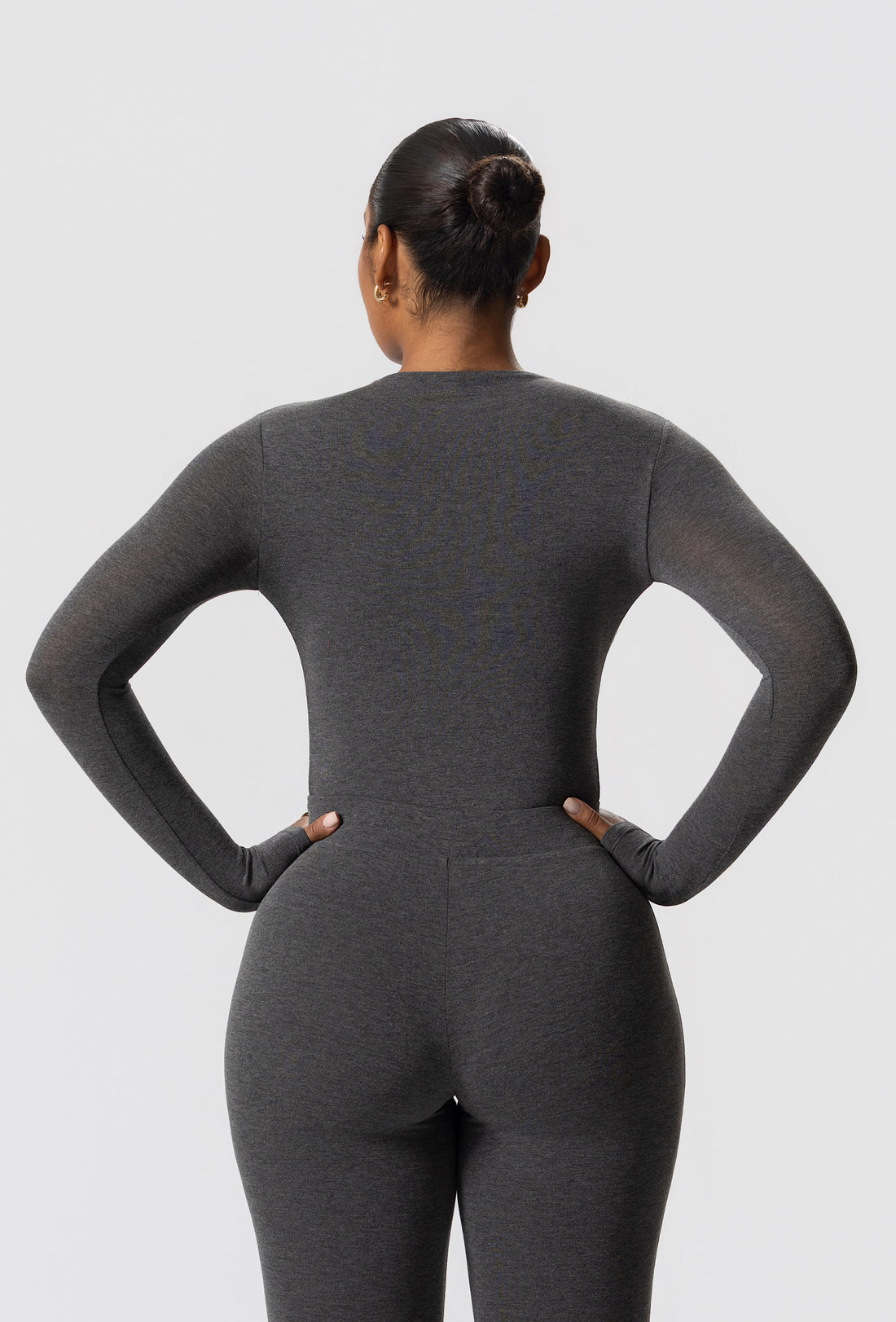 Matte Basix Sculpt Bodysuit - Charcoal