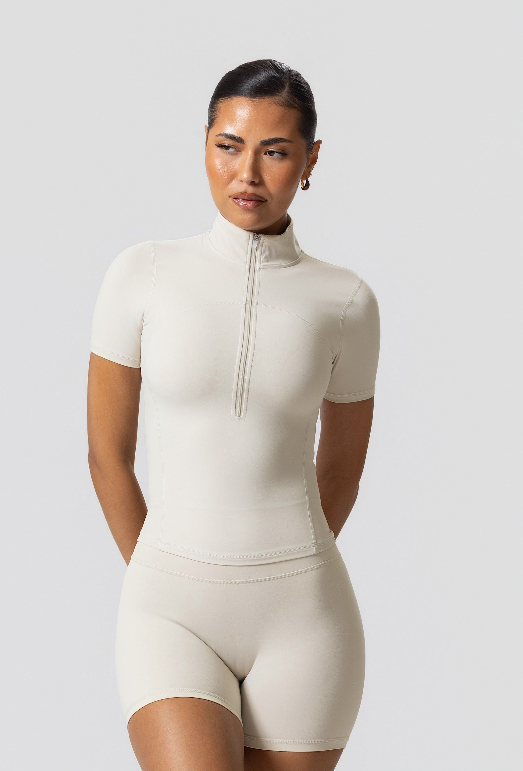 Contour Half Zip Short Sleeve - Iced Vanilla