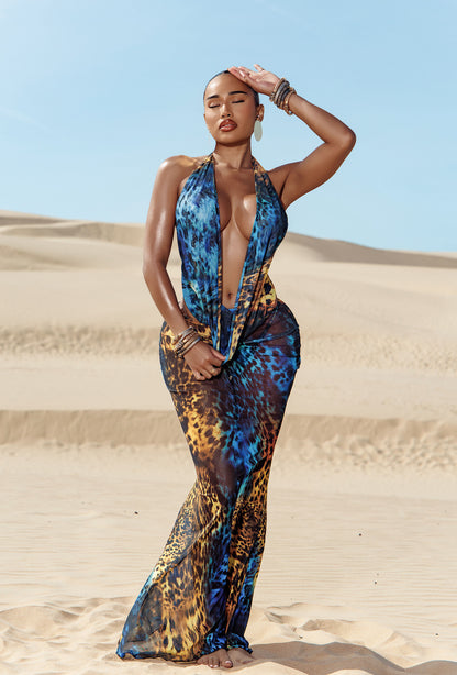 Makari Cover Up Dress - Desert Azure