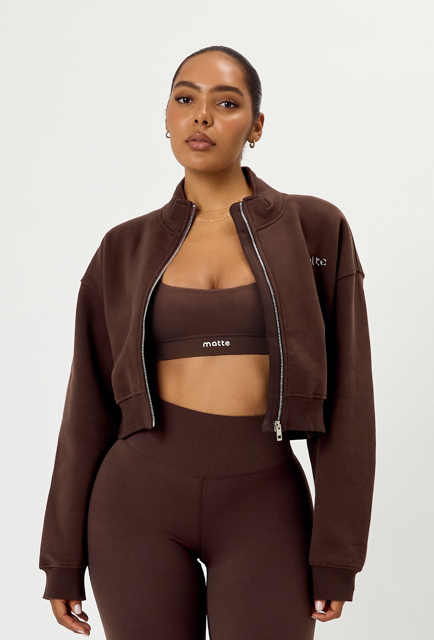 Matte Varsity Jacket - Espresso