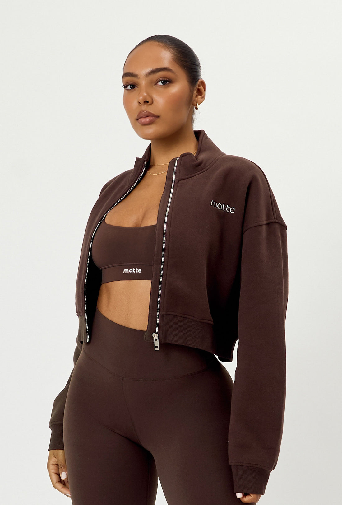 Matte Varsity Jacket - Espresso