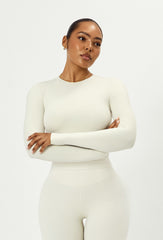 Cloudform Long Sleeve Crop - Vanilla