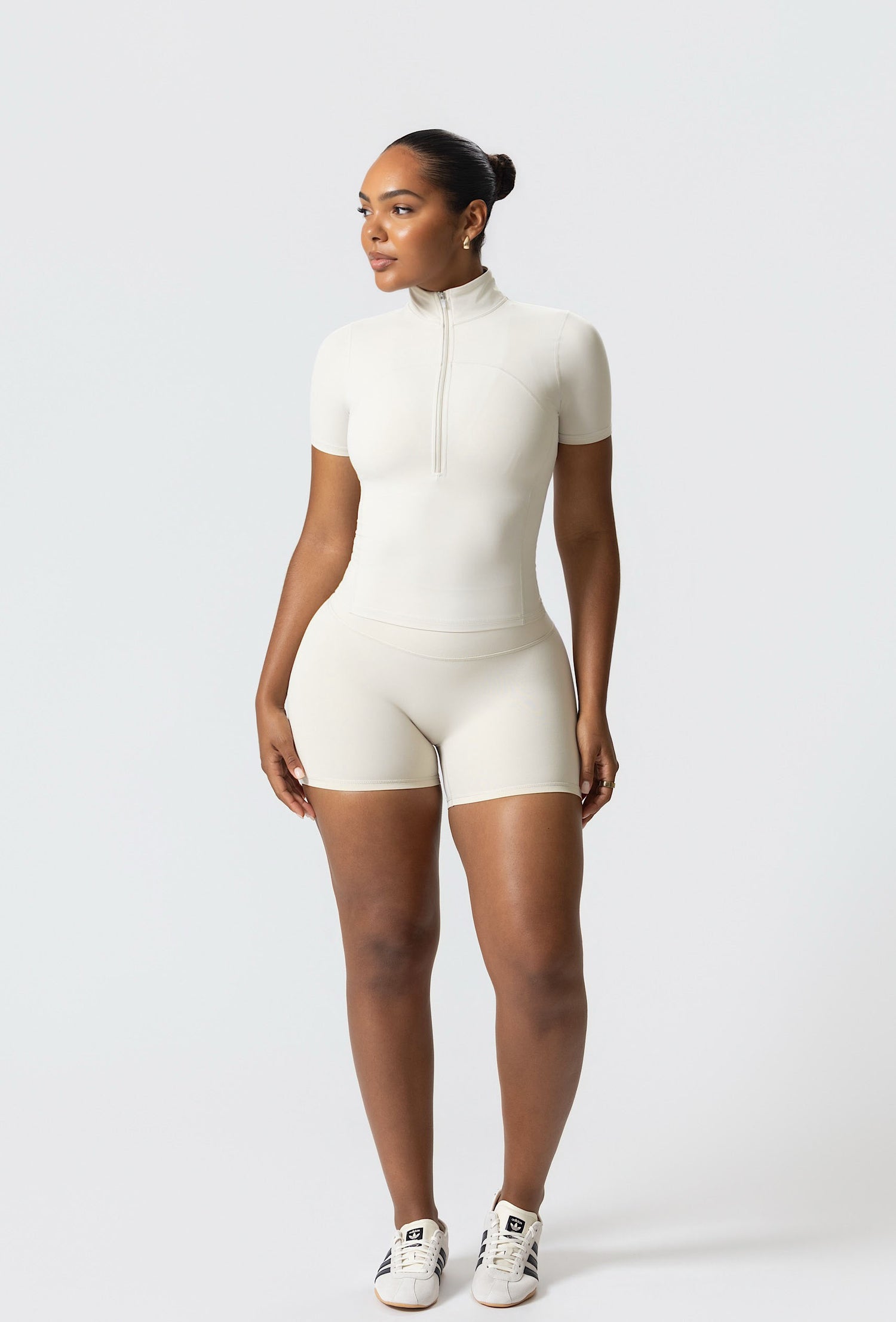 Contour Half Zip Short Sleeve - Iced Vanilla