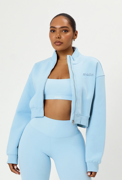 Matte Varsity Jacket - Ice Blue