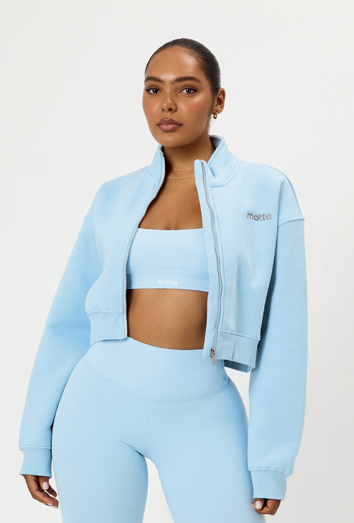 Matte Varsity Jacket - Ice Blue