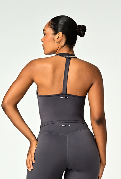 Linea Halter Top - Slate Gray