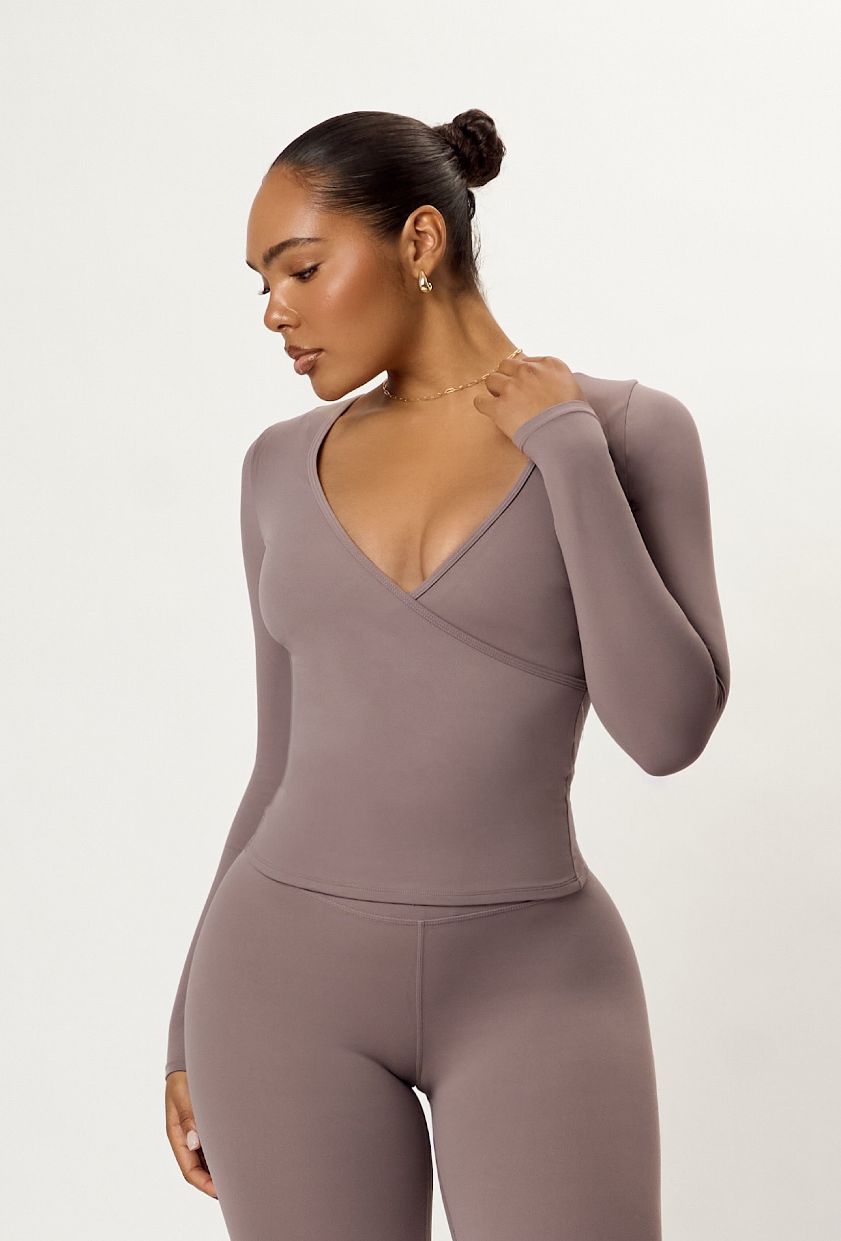 Sweetheart Cross Top - Taupe